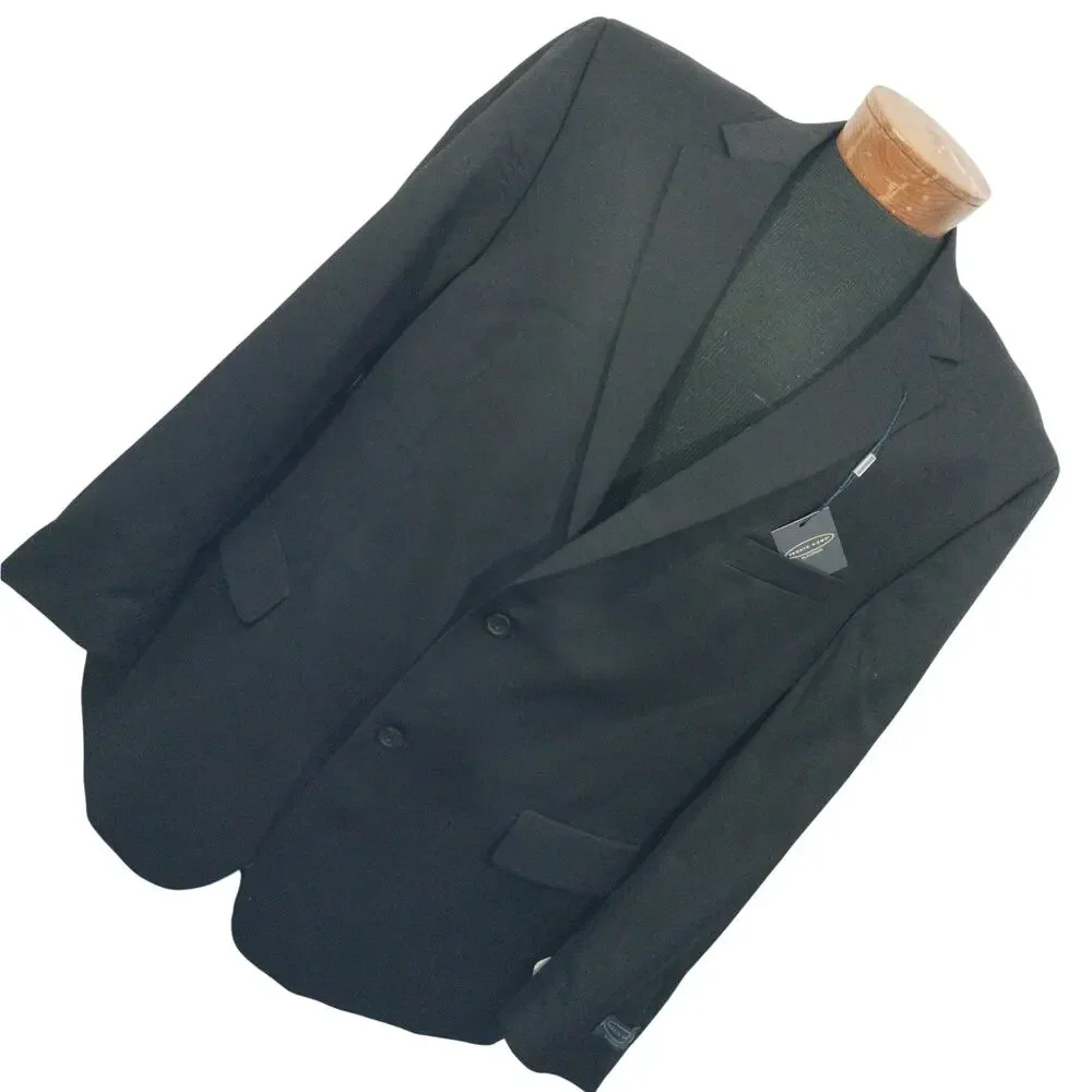 NWT@$395! PRONTO UOMO! PLATINUM LUXE BLACK 100% FINE WOOL DRESS JACKET! SZ 48L